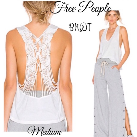 FREE PEOPLE Wilder Macrame Racerback Tank BNWT - Picture 9 of 13